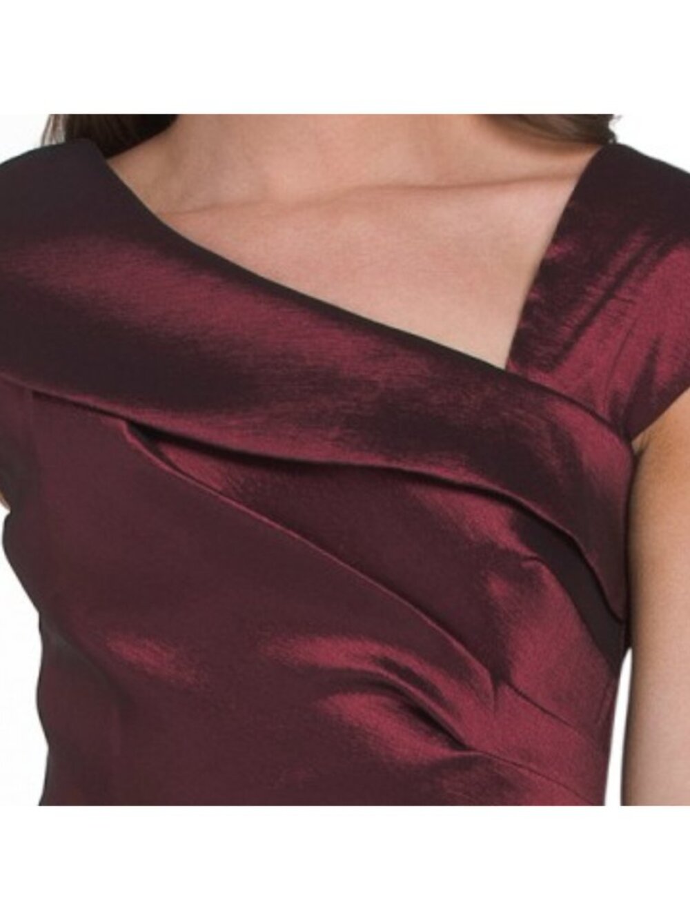 XSCAPE Made In Usa Petite Long Stretch Taffeta Dress - Picture 3 of 5